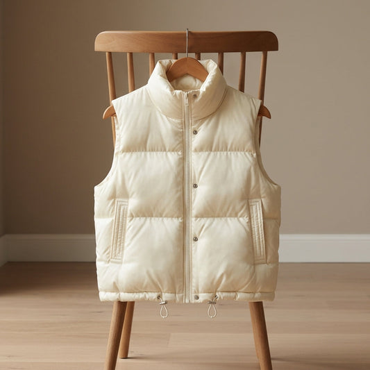 Women's Sleeveless Puffer Vest Lightweight Cotton Blend Stand Collar – Elara