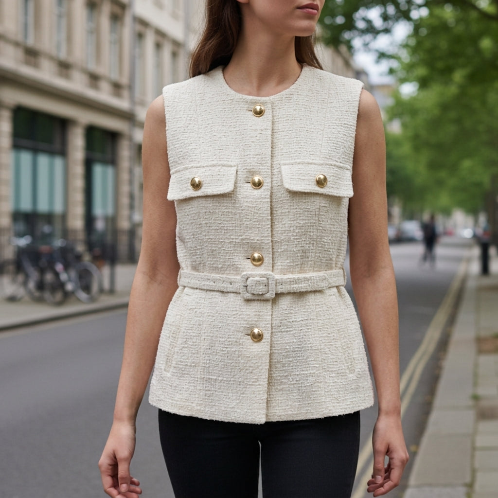 Women's Cotton Blend Slim Fit Vest – Elara