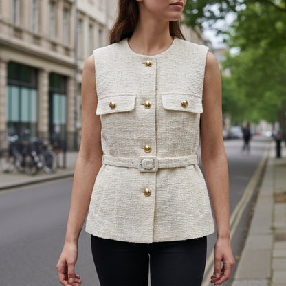 Women's Cotton Blend Slim Fit Vest – Elara