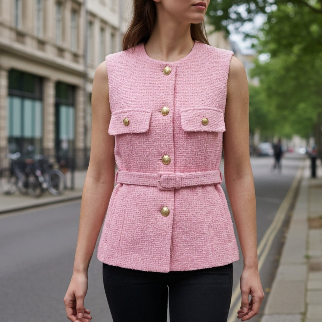 Women's Cotton Blend Slim Fit Vest – Elara