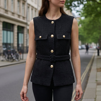 Women's Cotton Blend Slim Fit Vest – Elara