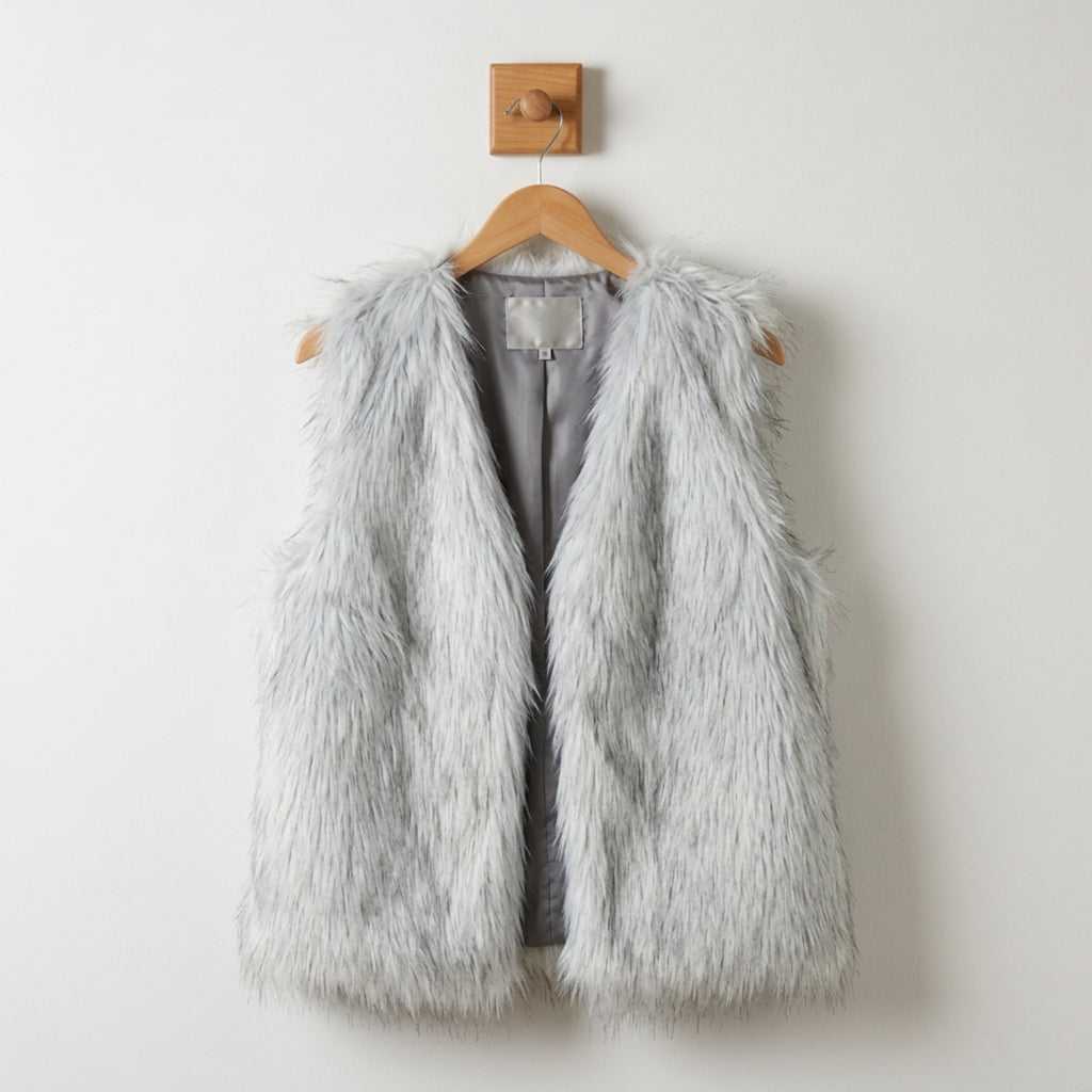 Women's Faux Fur Open Front Vest for Layering – Marlowe