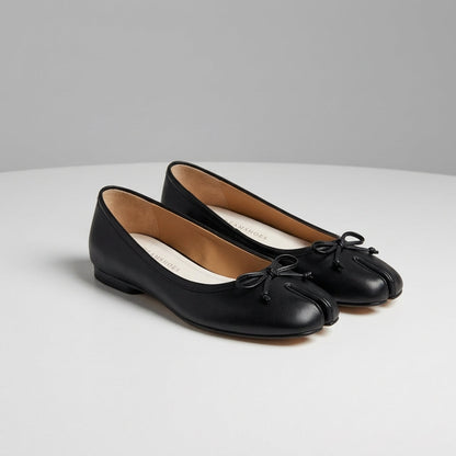 Women’s Tabi Flats Faux Leather Bow Detail – Maribel