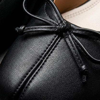 Women’s Tabi Flats Faux Leather Bow Detail – Maribel