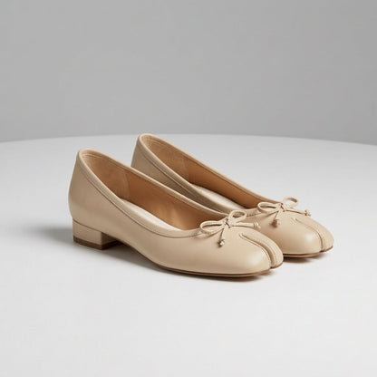 Women’s Tabi Flats Faux Leather Bow Detail – Maribel