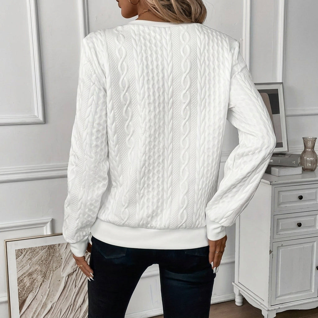 Cotton Blend Quarter-Zip Sweater Relaxed Fit – Alessia