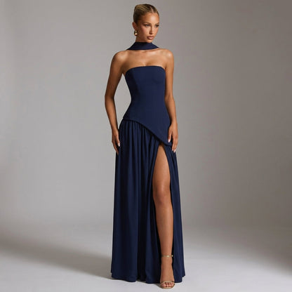 Women's Strapless Cotton Blend Maxi Dress Floor Length – Valeria