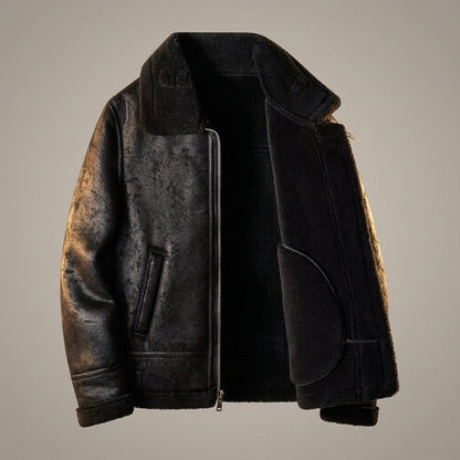 Leather Aviator Jacket Classic Casual Style – Alessia