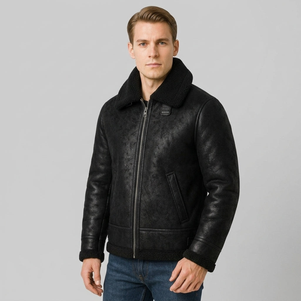 Leather Aviator Jacket Classic Casual Style – Alessia