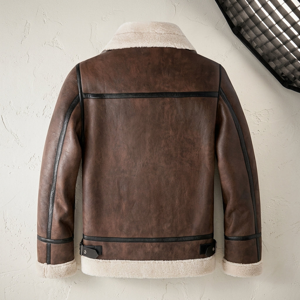 Leather Aviator Jacket Classic Casual Style – Alessia