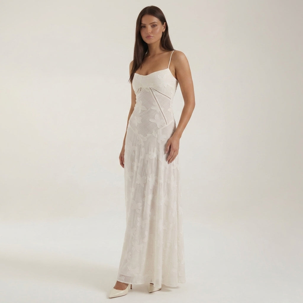 Lace Maxi Dress for Women Floral Floor Length Formal – Aurelia