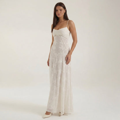 Lace Maxi Dress for Women Floral Floor Length Formal – Aurelia