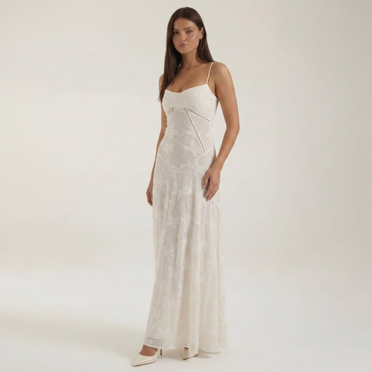 Lace Maxi Dress for Women Floral Floor Length Formal – Aurelia
