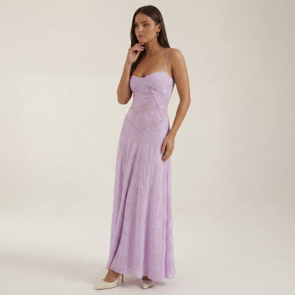 Lace Maxi Dress for Women Floral Floor Length Formal – Aurelia