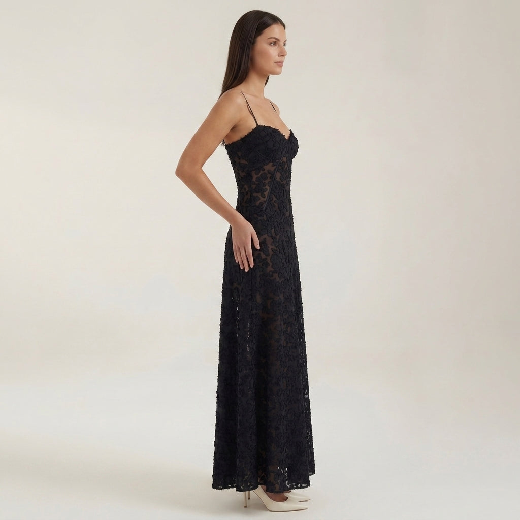 Lace Maxi Dress for Women Floral Floor Length Formal – Aurelia