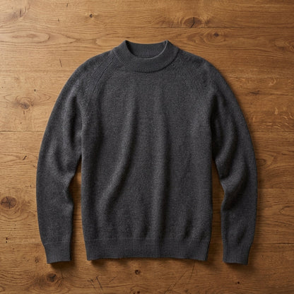 Mock Neck Sweater Merino Wool Blend Raglan Fit – Valentina