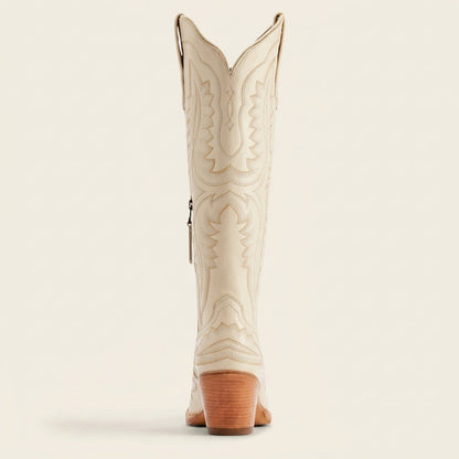Women's Knee High Cowboy Boots Vegan Leather Block Heel – Marlowe