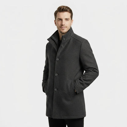 Wool Blend Stand Collar Coat Removable Vest – Lucien
