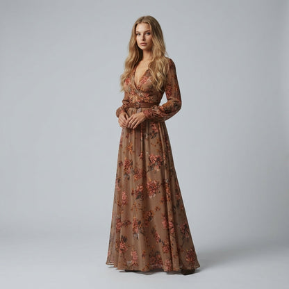 Women's Embroidered Maxi Dress Cotton Blend Button Front – Marisol