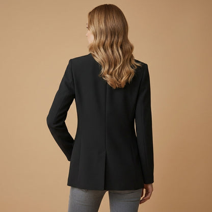 Women's Cotton Blend Tailored Blazer Notched Lapel – Marlowe