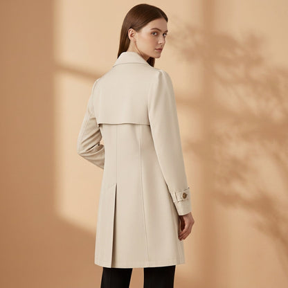 Women's Cotton Blend Trench Coat Structured Collar Classic Silhouette – Marlowe