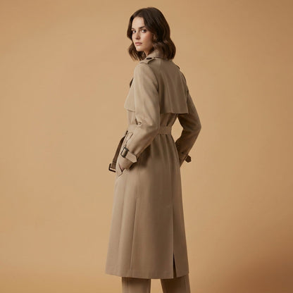 Women's Cotton Blend Belted Trench Coat – Elara