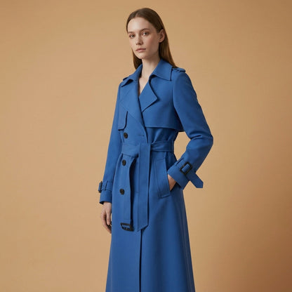 Women's Cotton Blend Belted Trench Coat – Elara