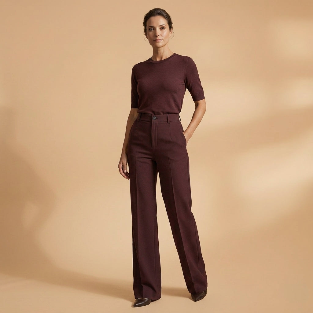 Women's Tailored Trousers High Waisted Stretch Blend Fit – Valentina