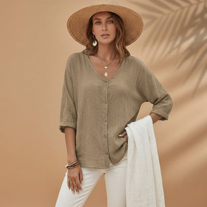 V-Neck T-Shirt Cotton Blend Soft Breathable Fit – Marlowe