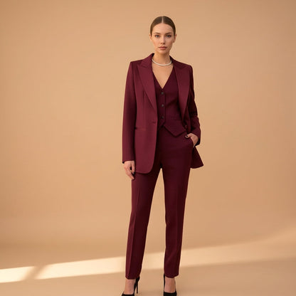 Men's Three-Piece Polyester Blend Suit Tailored Fit – Lucian