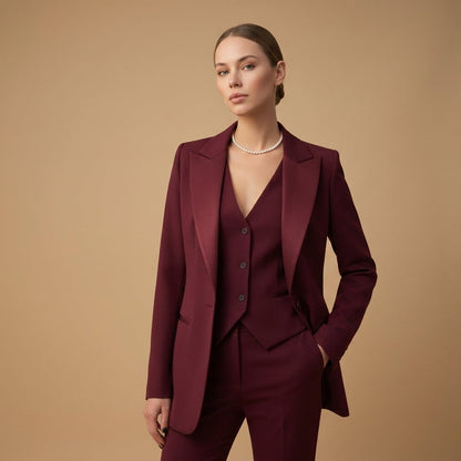 Men's Three-Piece Polyester Blend Suit Tailored Fit – Lucian