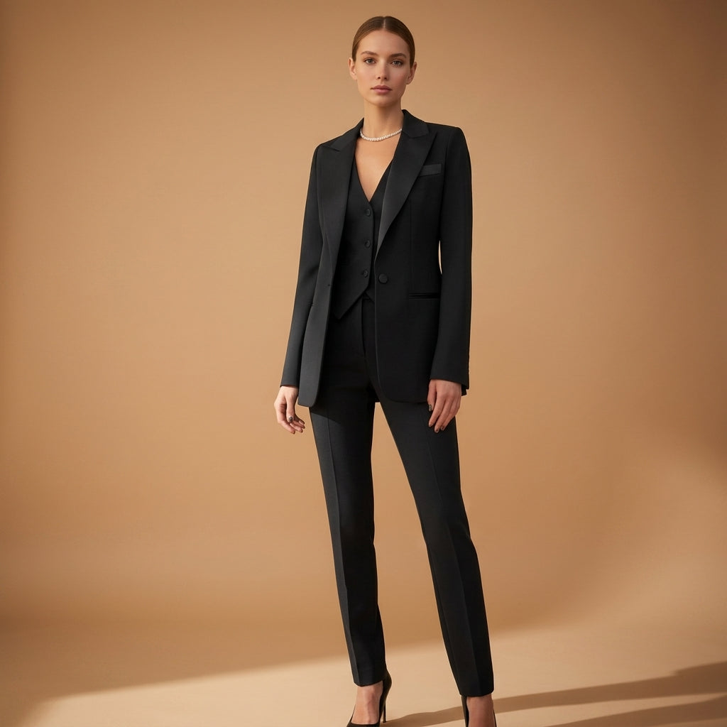 Men's Three-Piece Polyester Blend Suit Tailored Fit – Lucian