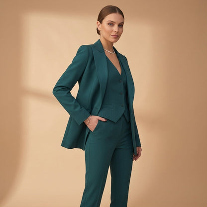 Men's Three-Piece Polyester Blend Suit Tailored Fit – Lucian