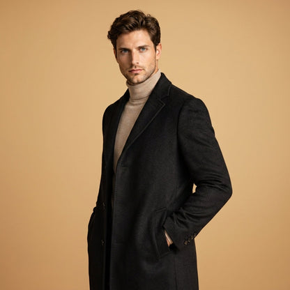 Wool Blend Tailored Overcoat Longline Button Front – Alessia