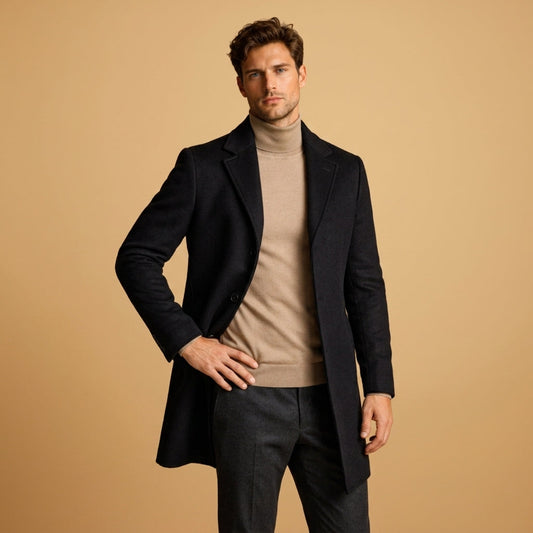 Wool Blend Tailored Overcoat Longline Button Front – Alessia