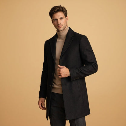 Wool Blend Tailored Overcoat Longline Button Front – Alessia