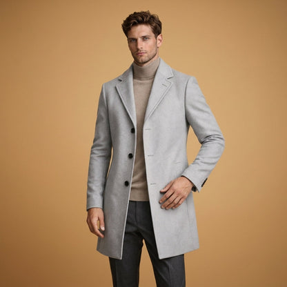 Wool Blend Tailored Overcoat Longline Button Front – Alessia