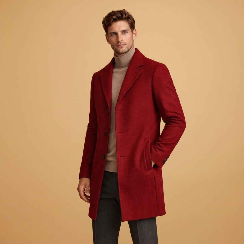 Wool Blend Tailored Overcoat Longline Button Front – Alessia