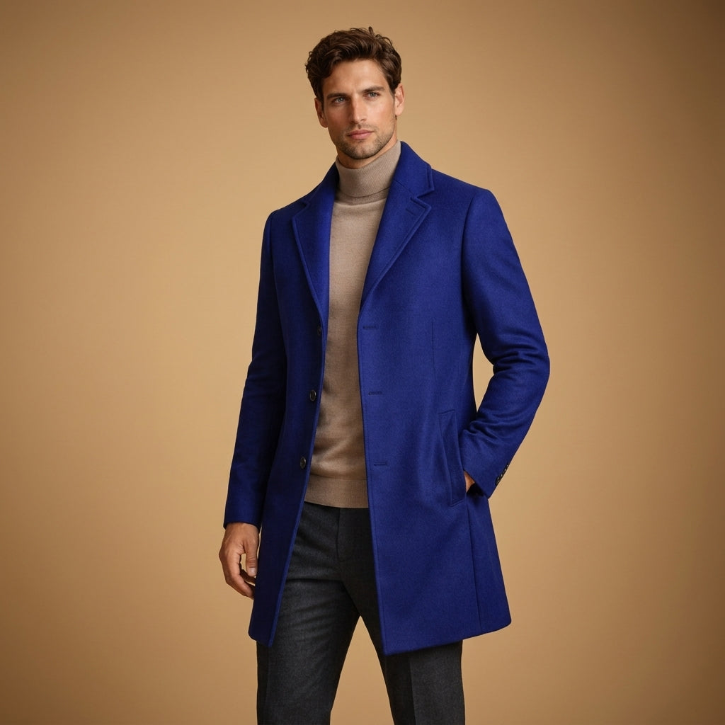 Wool Blend Tailored Overcoat Longline Button Front – Alessia