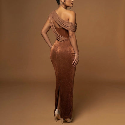 Women's Silk Blend Statement Gown Refined Silhouette – Celeste