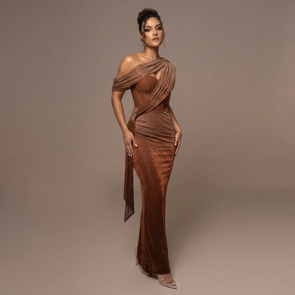 Women's Silk Blend Statement Gown Refined Silhouette – Celeste