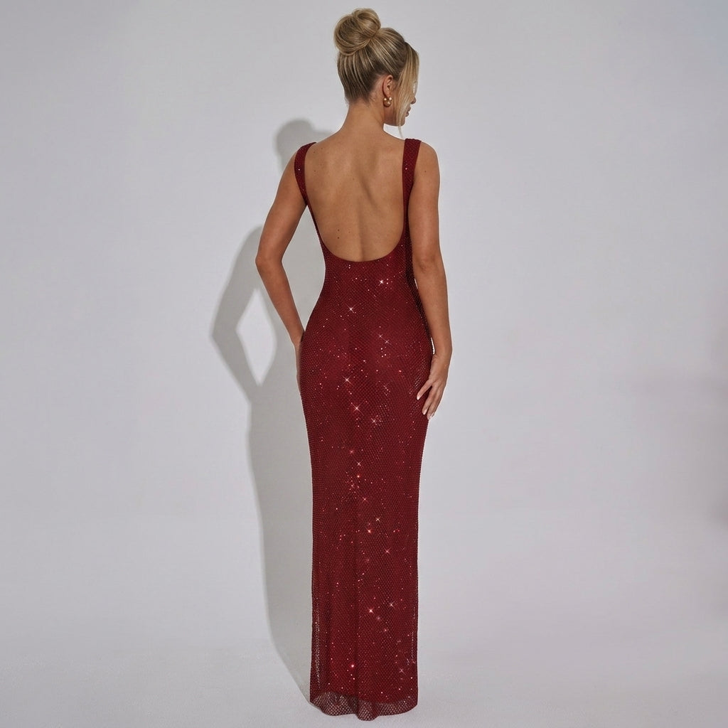 Women's Embellished Satin Evening Gown for Special Occasions – Celeste