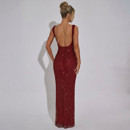 Women's Embellished Satin Evening Gown for Special Occasions – Celeste