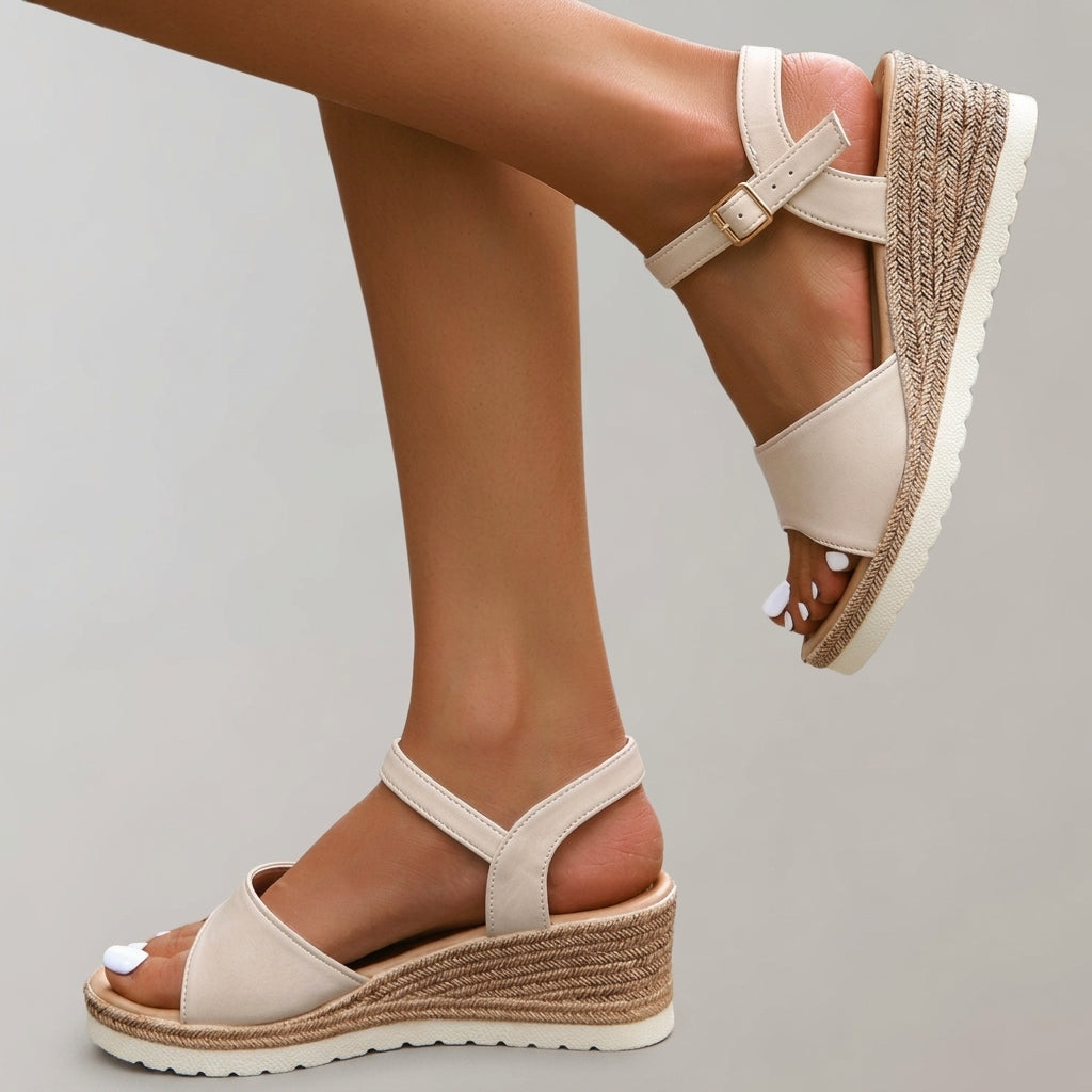 Orthopedic Wedge Sandals for Women Premium Leather Adjustable Straps – Marielle