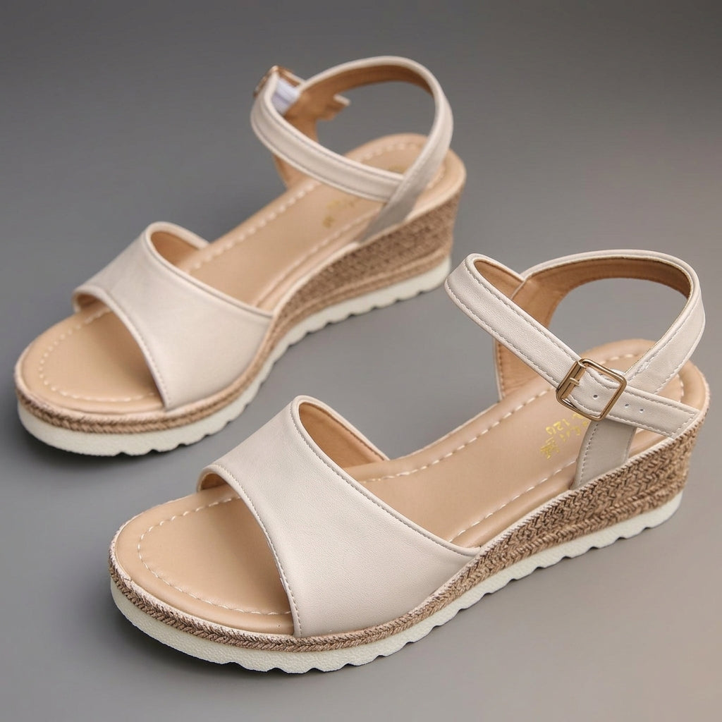 Orthopedic Wedge Sandals for Women Premium Leather Adjustable Straps – Marielle