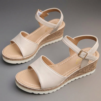 Orthopedic Wedge Sandals for Women Premium Leather Adjustable Straps – Marielle