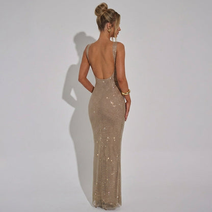 Women's Embellished Satin Evening Gown for Special Occasions – Celeste