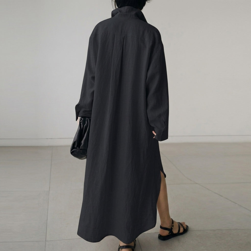 Linen Shirt Dress for Women Oversized Relaxed Fit – Marlowe