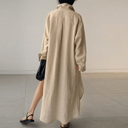 Linen Shirt Dress for Women Oversized Relaxed Fit – Marlowe