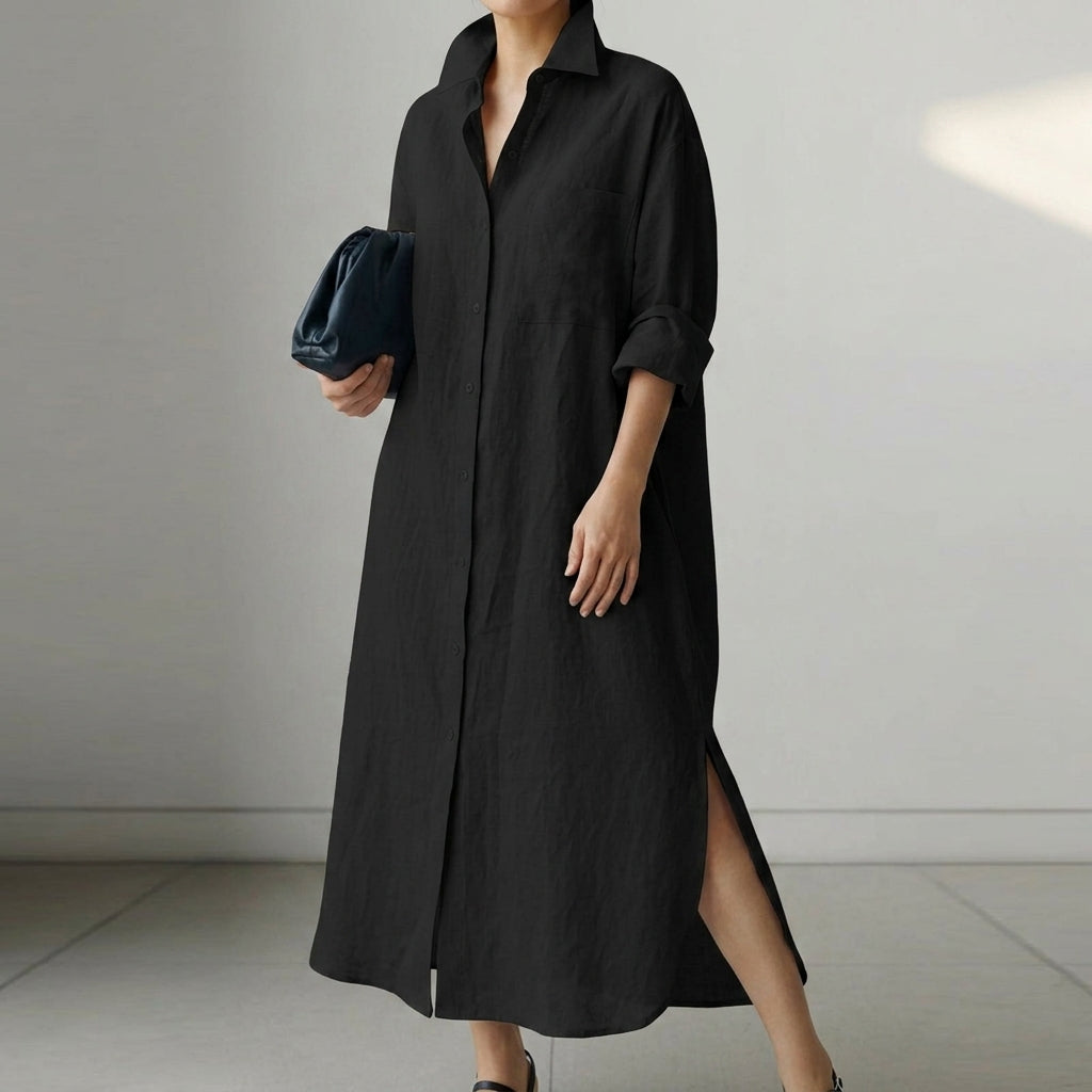 Linen Shirt Dress for Women Oversized Relaxed Fit – Marlowe